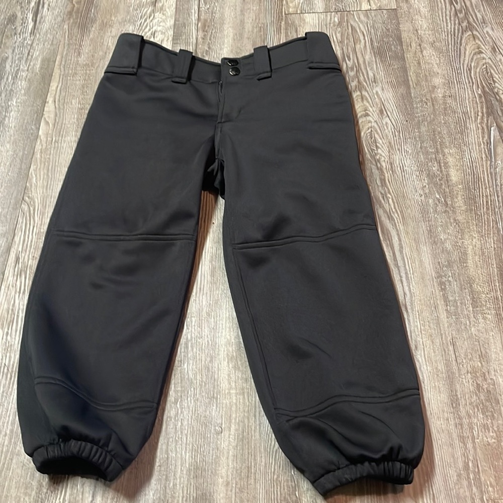 Black girls softball cuffed pants